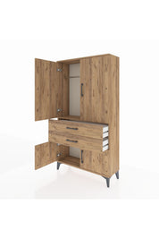 Arges Dolap Tek Raflı 2 Çekmeceli Tek Askılı 88x30x163 - S21M150V9A