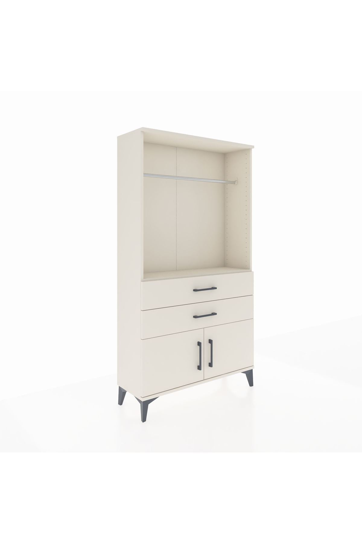 Arges Dolap Tek Raflı 2 Çekmeceli Tek Askılı 88x30x163 - S21M151V1A
