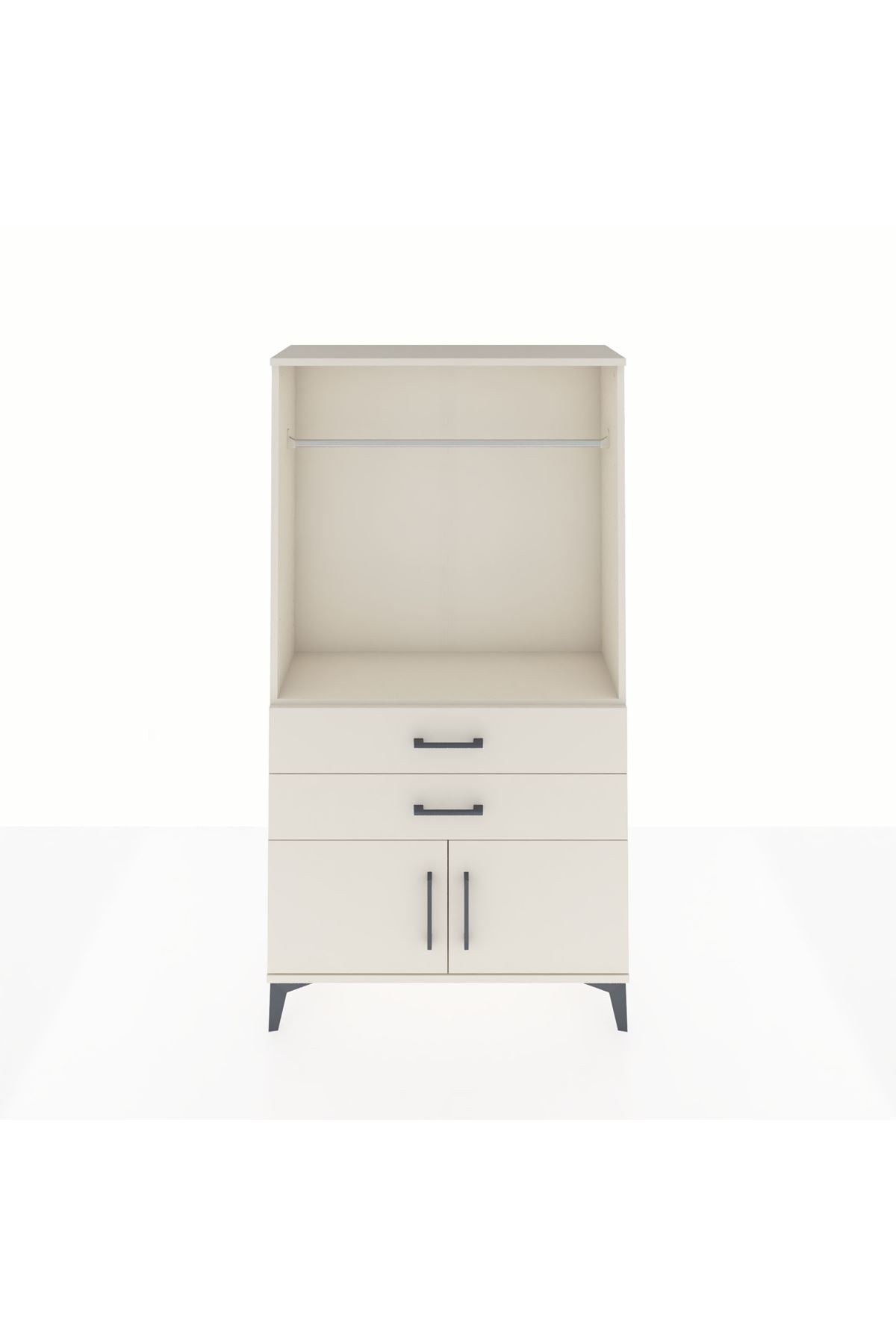 Arges Dolap Tek Raflı 2 Çekmeceli Tek Askılı 88x30x163 - S21M151V1A