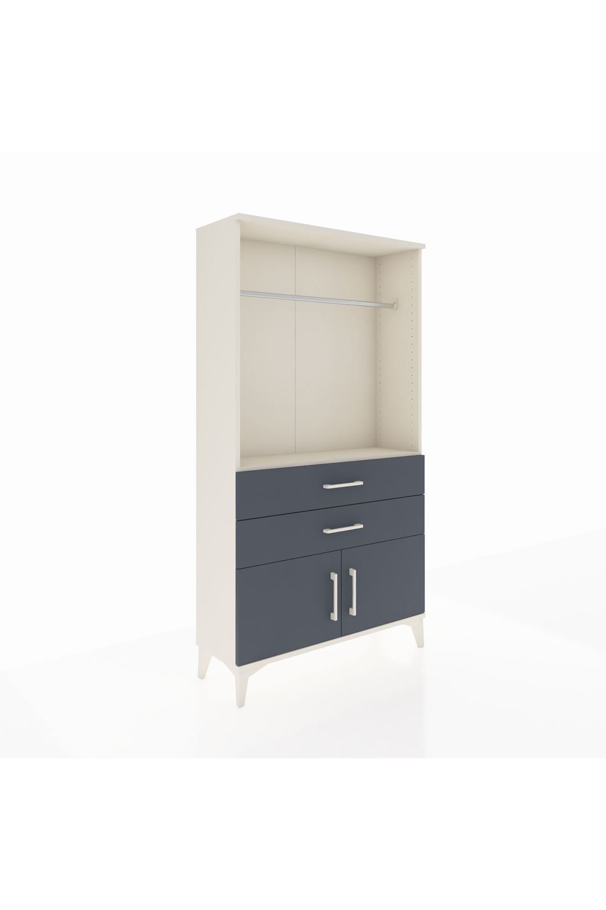 Arges Dolap Tek Raflı 2 Çekmeceli Tek Askılı 88x30x163 - S21M151V2A