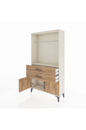 Arges Dolap Tek Raflı 2 Çekmeceli Tek Askılı 88x30x163 - S21M151V3A