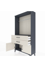 Arges Dolap Tek Raflı 2 Çekmeceli Tek Askılı 88x30x163 - S21M151V4A