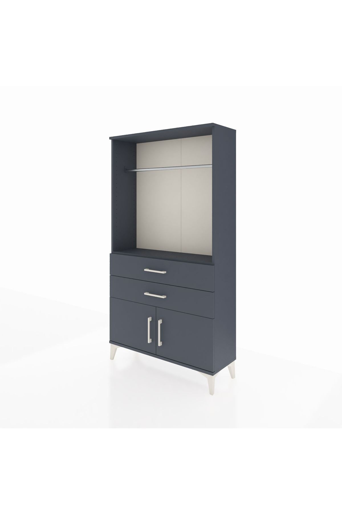 Arges Dolap Tek Raflı 2 Çekmeceli Tek Askılı 88x30x163 - S21M151V5A