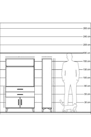 Arges Dolap Tek Raflı 2 Çekmeceli Tek Askılı 88x30x163 - S21M151V5A
