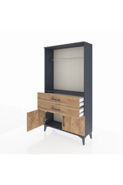 Arges Dolap Tek Raflı 2 Çekmeceli Tek Askılı 88x30x163 - S21M151V6A