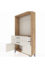 Arges Dolap Tek Raflı 2 Çekmeceli Tek Askılı 88x30x163 - S21M151V7A