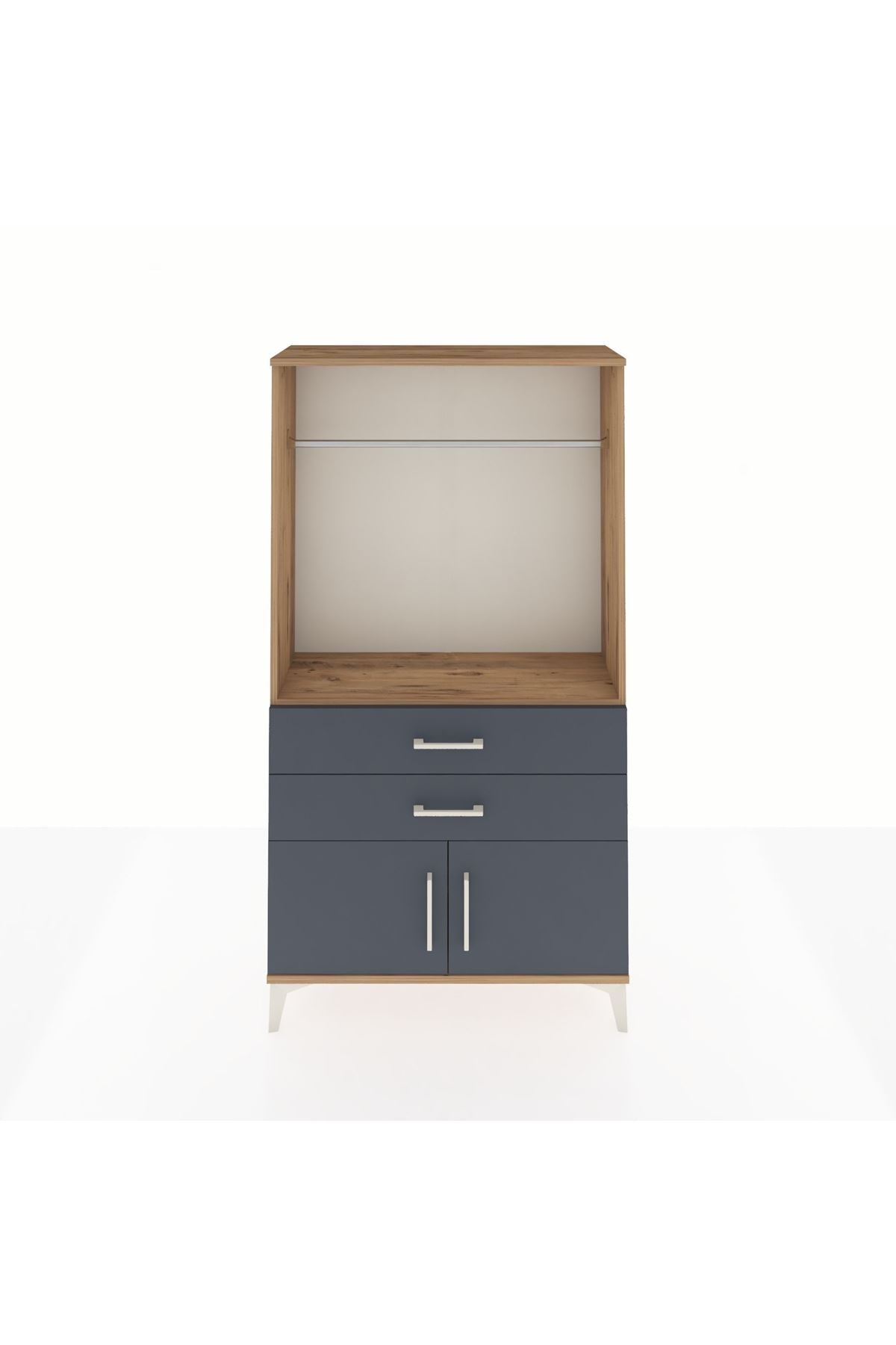 Arges Dolap Tek Raflı 2 Çekmeceli Tek Askılı 88x30x163 - S21M151V8A