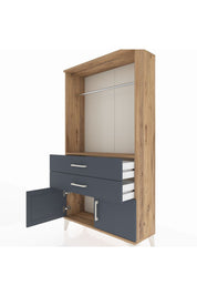 Arges Dolap Tek Raflı 2 Çekmeceli Tek Askılı 88x30x163 - S21M151V8A