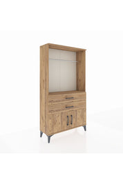 Arges Dolap Tek Raflı 2 Çekmeceli Tek Askılı 88x30x163 - S21M151V9A