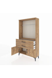 Arges Dolap Tek Raflı 2 Çekmeceli Tek Askılı 88x30x163 - S21M151V9A