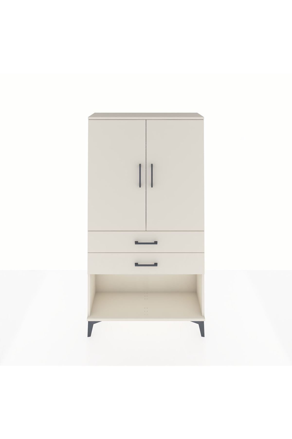 Arges Dolap Tek Raflı 2 Çekmeceli Tek Askılı 88x30x163 - S21M152V1A