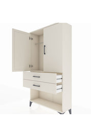 Arges Dolap Tek Raflı 2 Çekmeceli Tek Askılı 88x30x163 - S21M152V1A