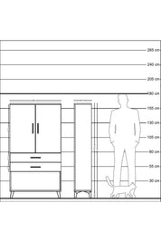 Arges Dolap Tek Raflı 2 Çekmeceli Tek Askılı 88x30x163 - S21M152V2A