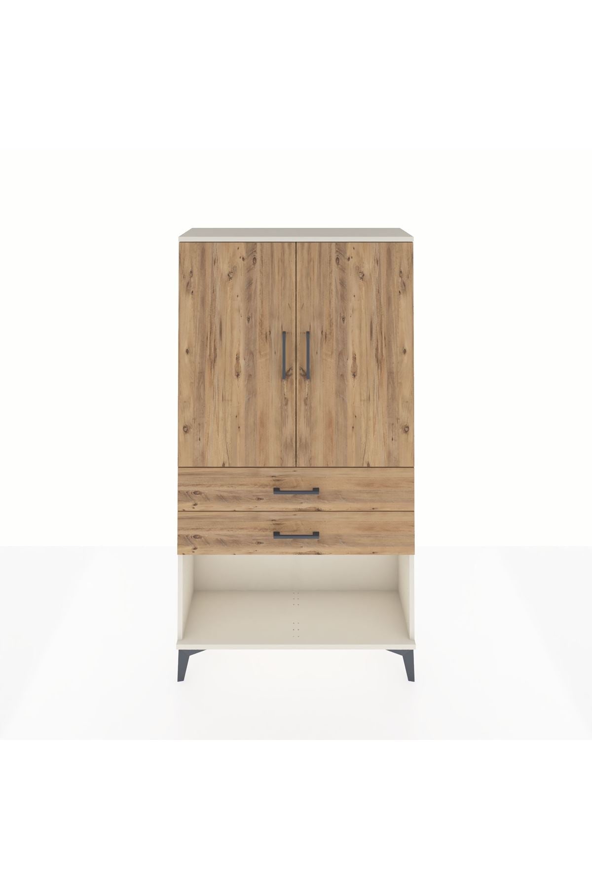 Arges Dolap Tek Raflı 2 Çekmeceli Tek Askılı 88x30x163 - S21M152V3A