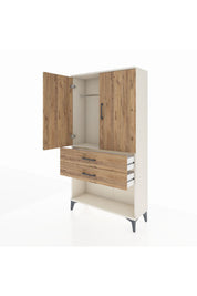 Arges Dolap Tek Raflı 2 Çekmeceli Tek Askılı 88x30x163 - S21M152V3A