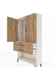 Arges Dolap Tek Raflı 2 Çekmeceli Tek Askılı 88x30x163 - S21M152V3A