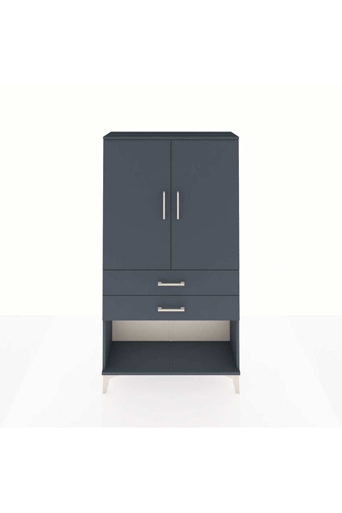 Arges Dolap Tek Raflı 2 Çekmeceli Tek Askılı 88x30x163 - S21M152V5A