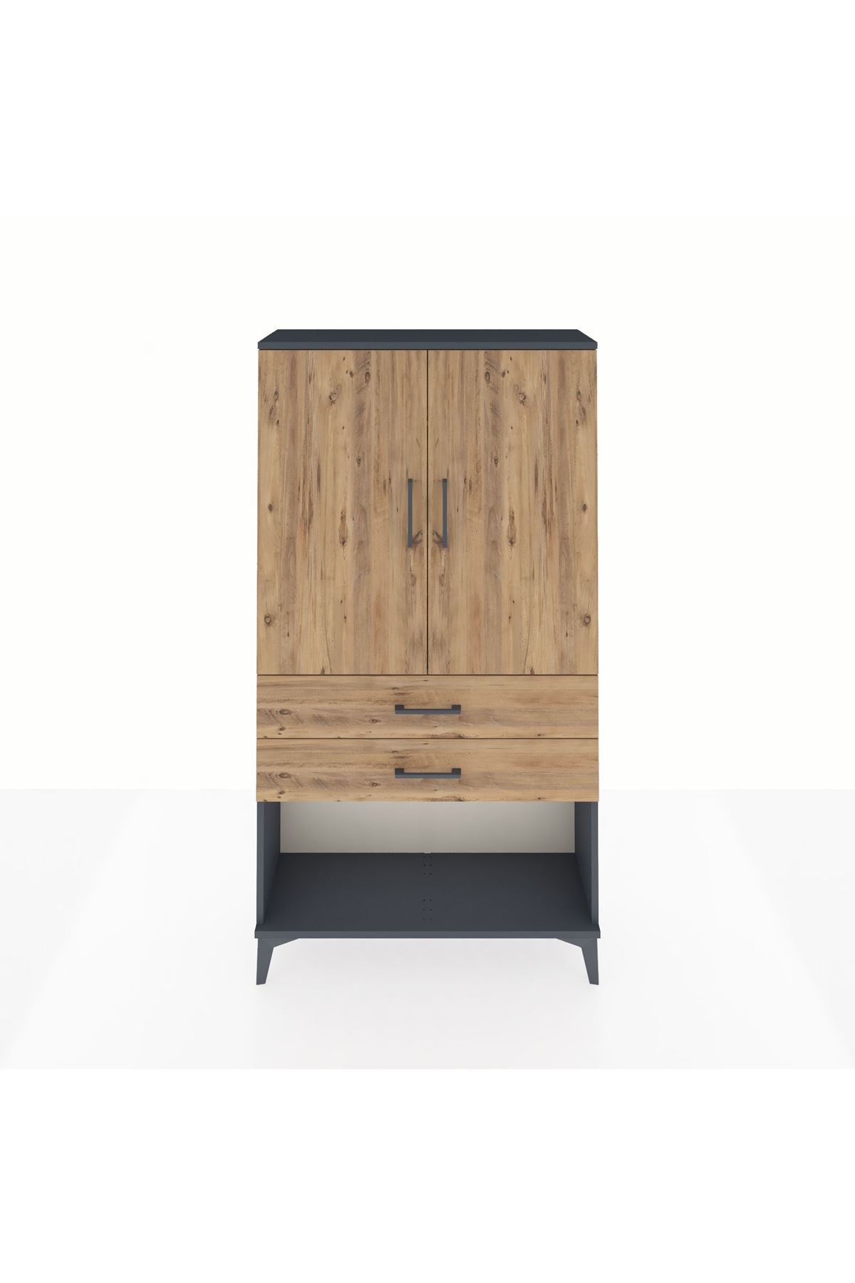 Arges Dolap Tek Raflı 2 Çekmeceli Tek Askılı 88x30x163 - S21M152V6A