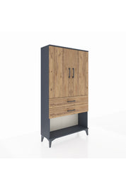 Arges Dolap Tek Raflı 2 Çekmeceli Tek Askılı 88x30x163 - S21M152V6A