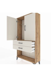 Arges Dolap Tek Raflı 2 Çekmeceli Tek Askılı 88x30x163 - S21M152V7A