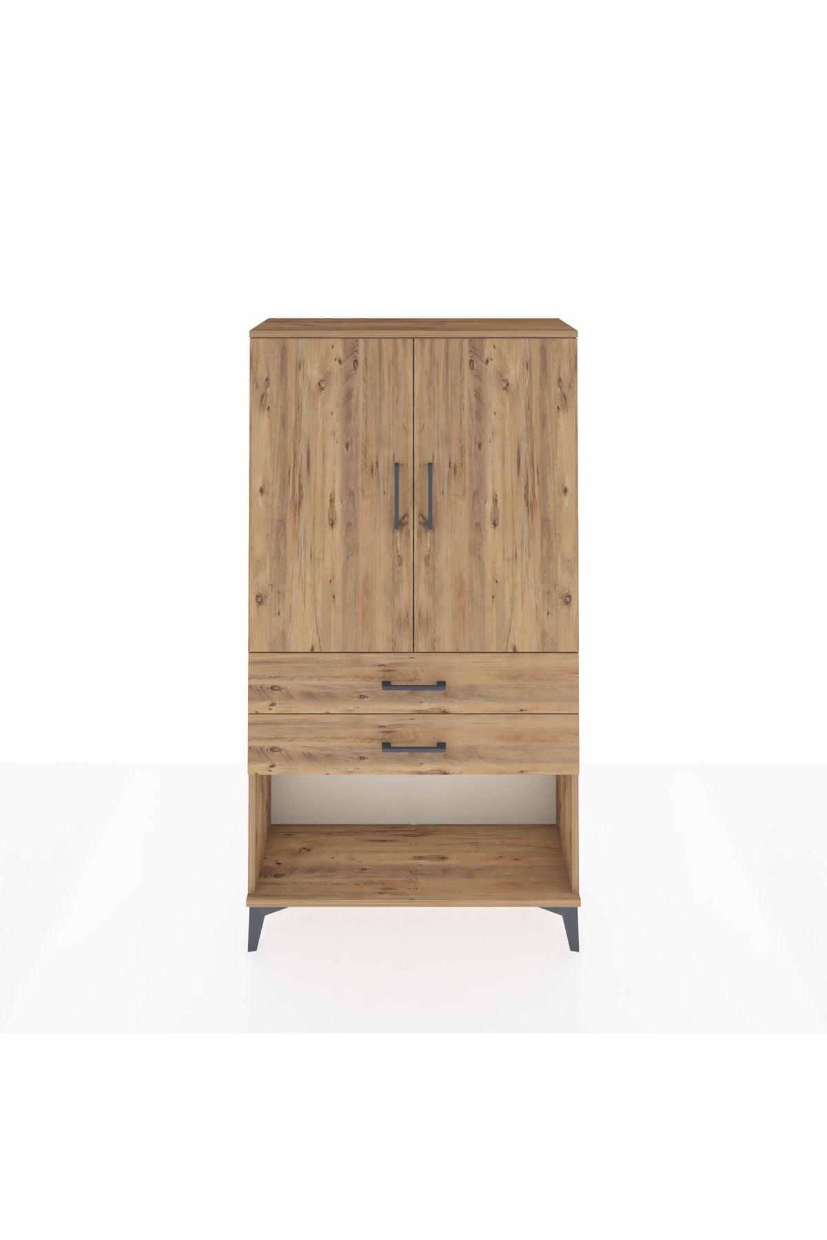 Arges Dolap Tek Raflı 2 Çekmeceli Tek Askılı 88x30x163 - S21M152V9A