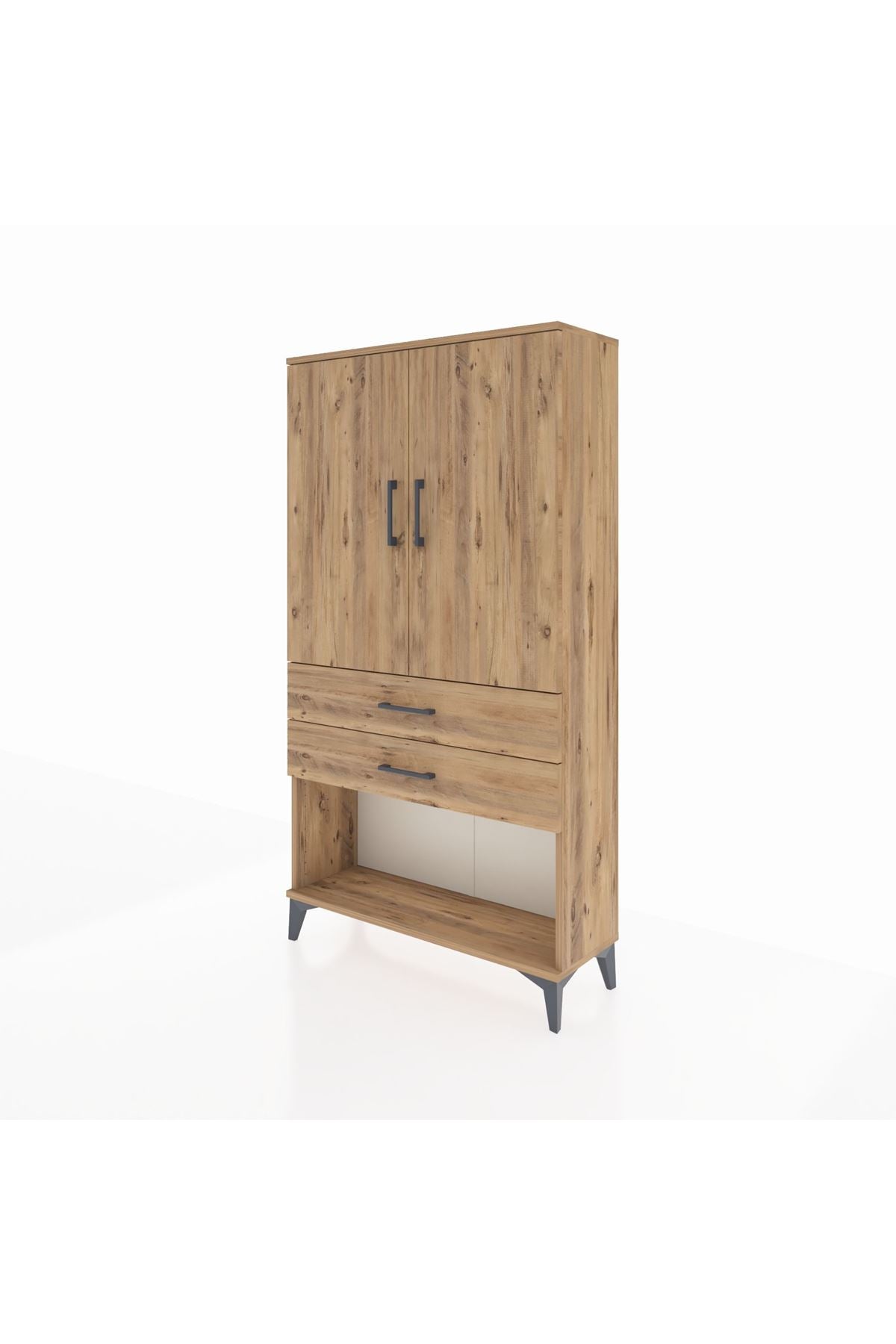 Arges Dolap Tek Raflı 2 Çekmeceli Tek Askılı 88x30x163 - S21M152V9A