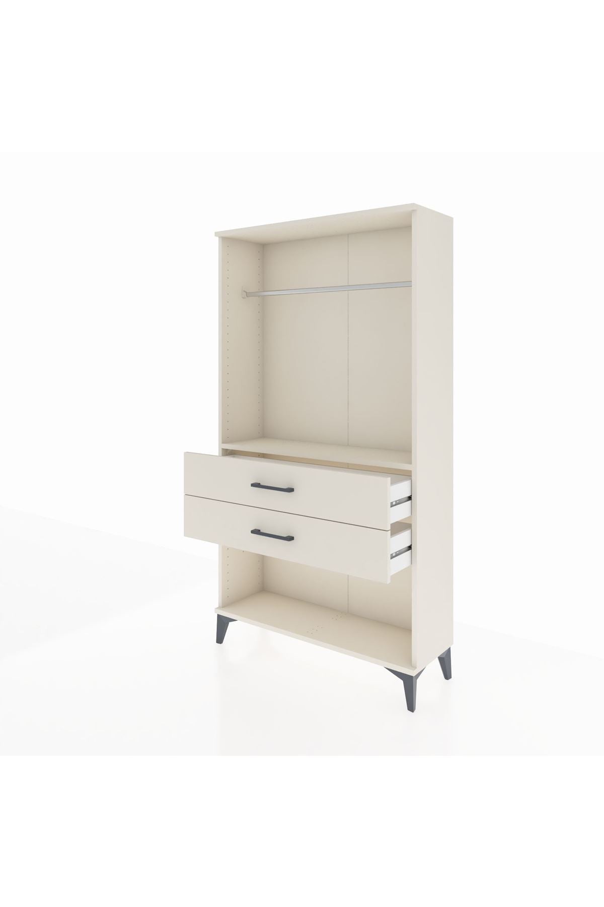 Arges Dolap Tek Raflı 2 Çekmeceli Tek Askılı 88x30x163 - S21M153V1A