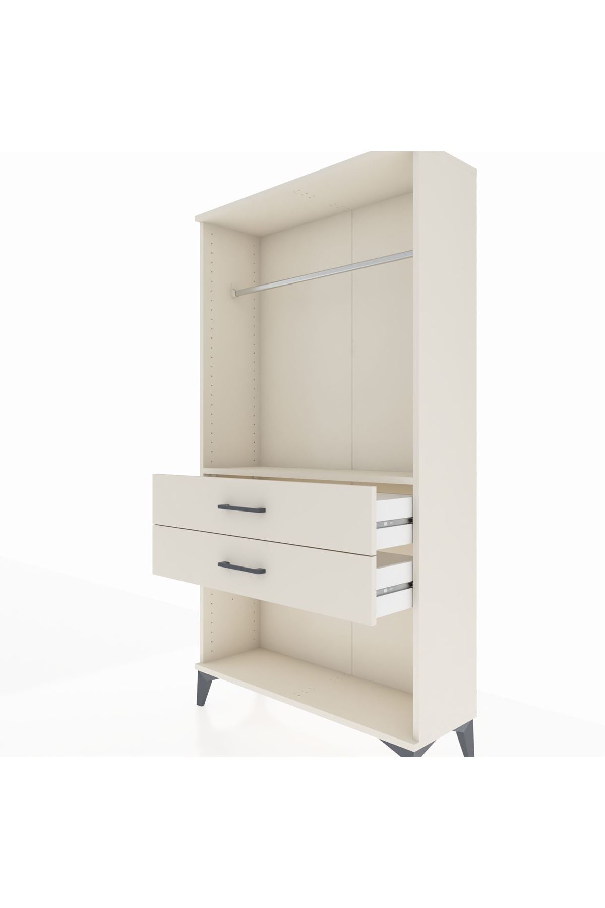 Arges Dolap Tek Raflı 2 Çekmeceli Tek Askılı 88x30x163 - S21M153V1A
