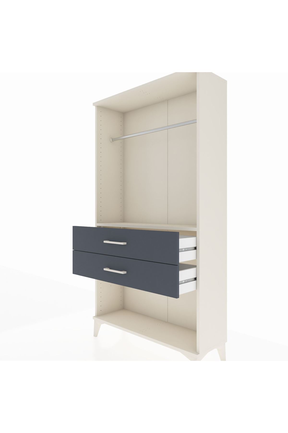 Arges Dolap Tek Raflı 2 Çekmeceli Tek Askılı 88x30x163 - S21M153V2A