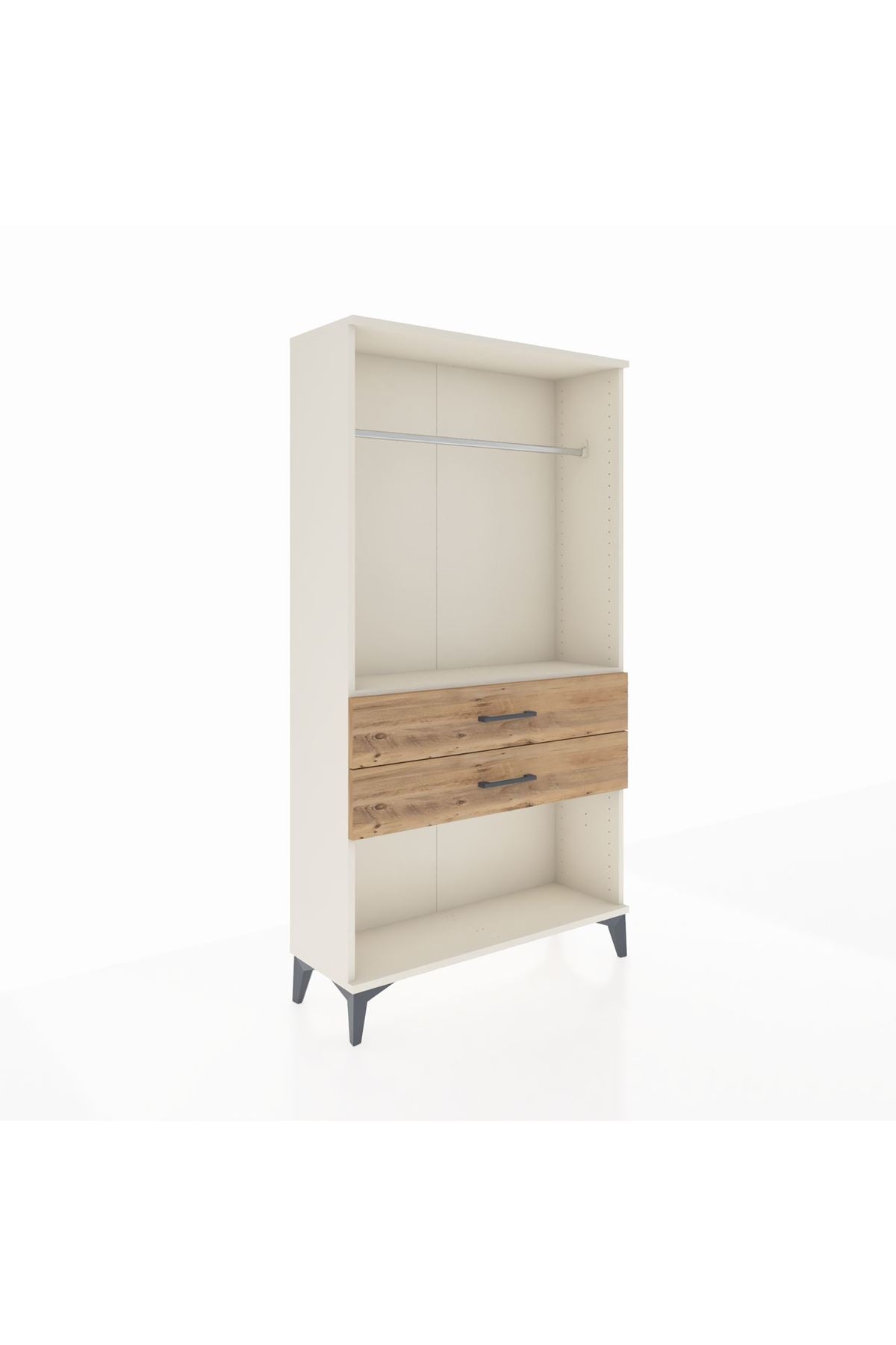 Arges Dolap Tek Raflı 2 Çekmeceli Tek Askılı 88x30x163 - S21M153V3A