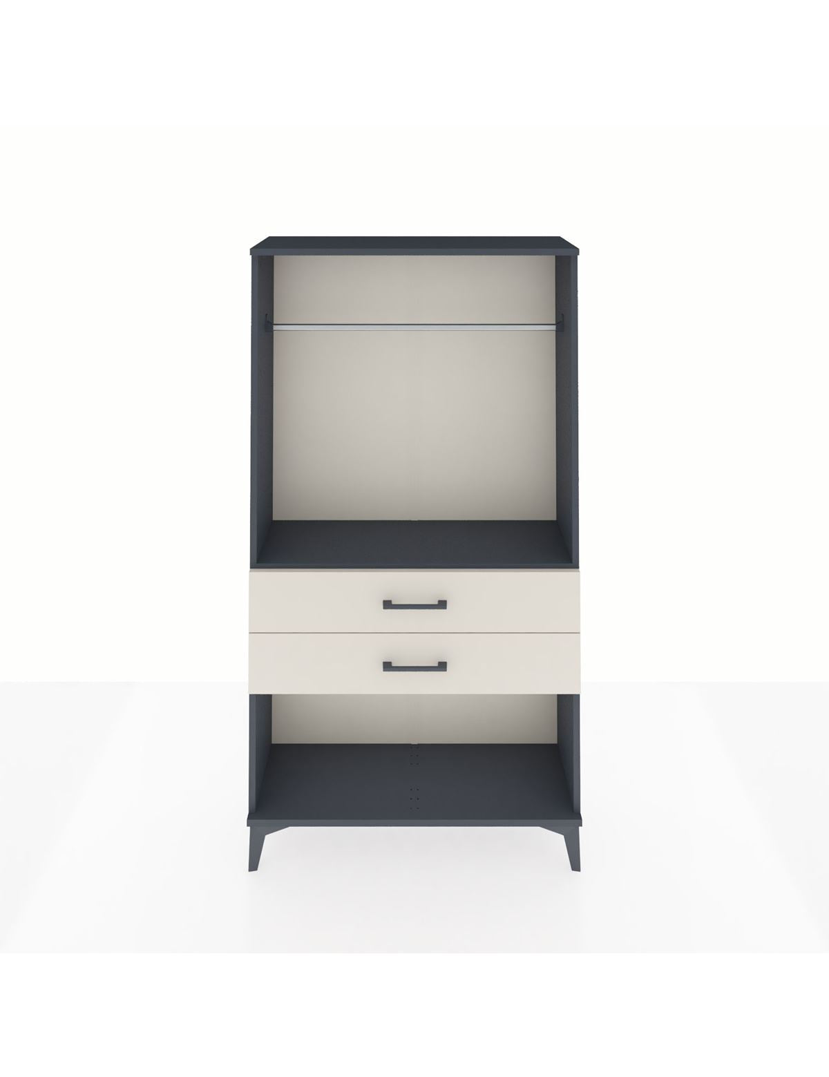 Arges Dolap Tek Raflı 2 Çekmeceli Tek Askılı 88x30x163 - S21M153V4A