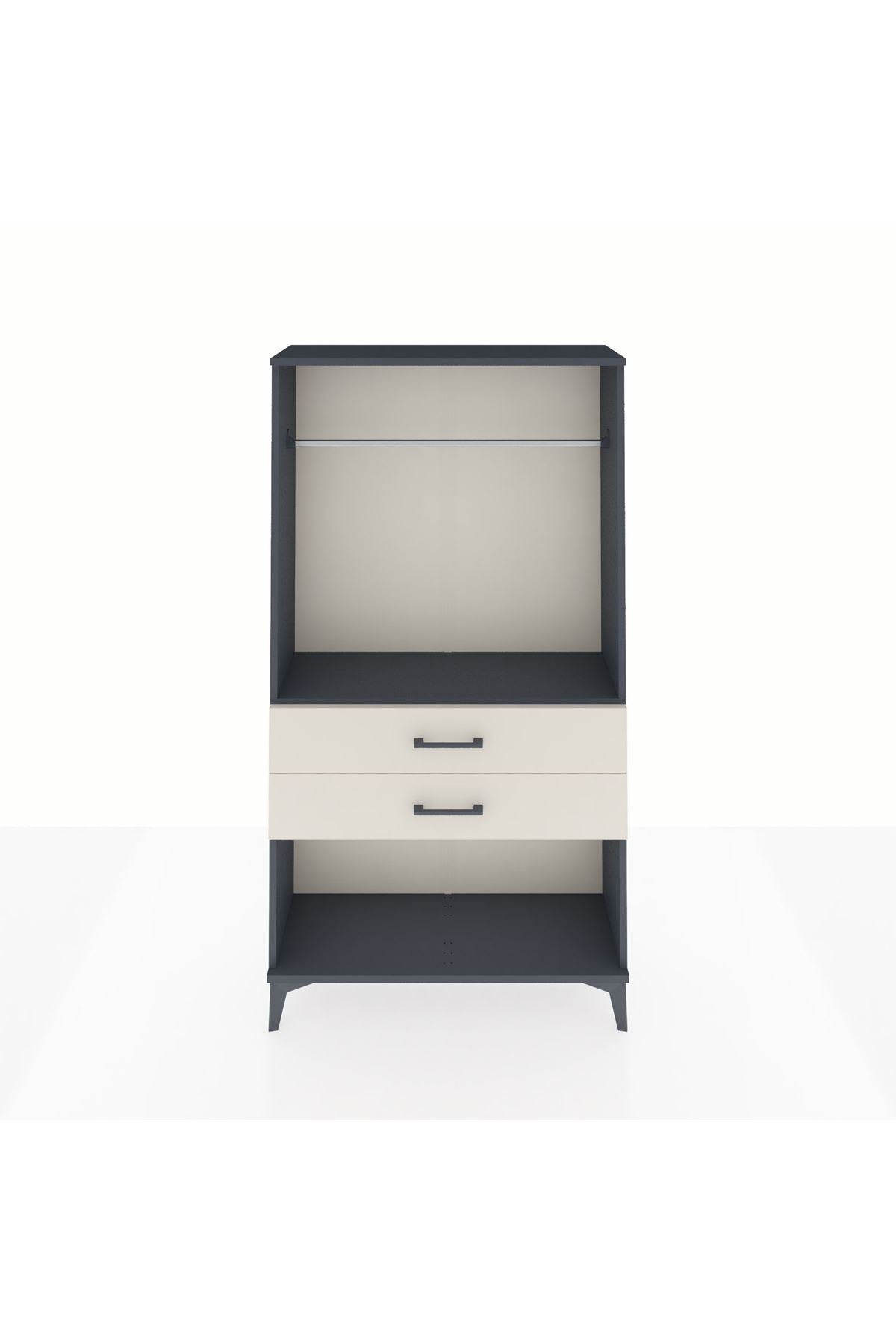 Arges Dolap Tek Raflı 2 Çekmeceli Tek Askılı 88x30x163 - S21M153V4A