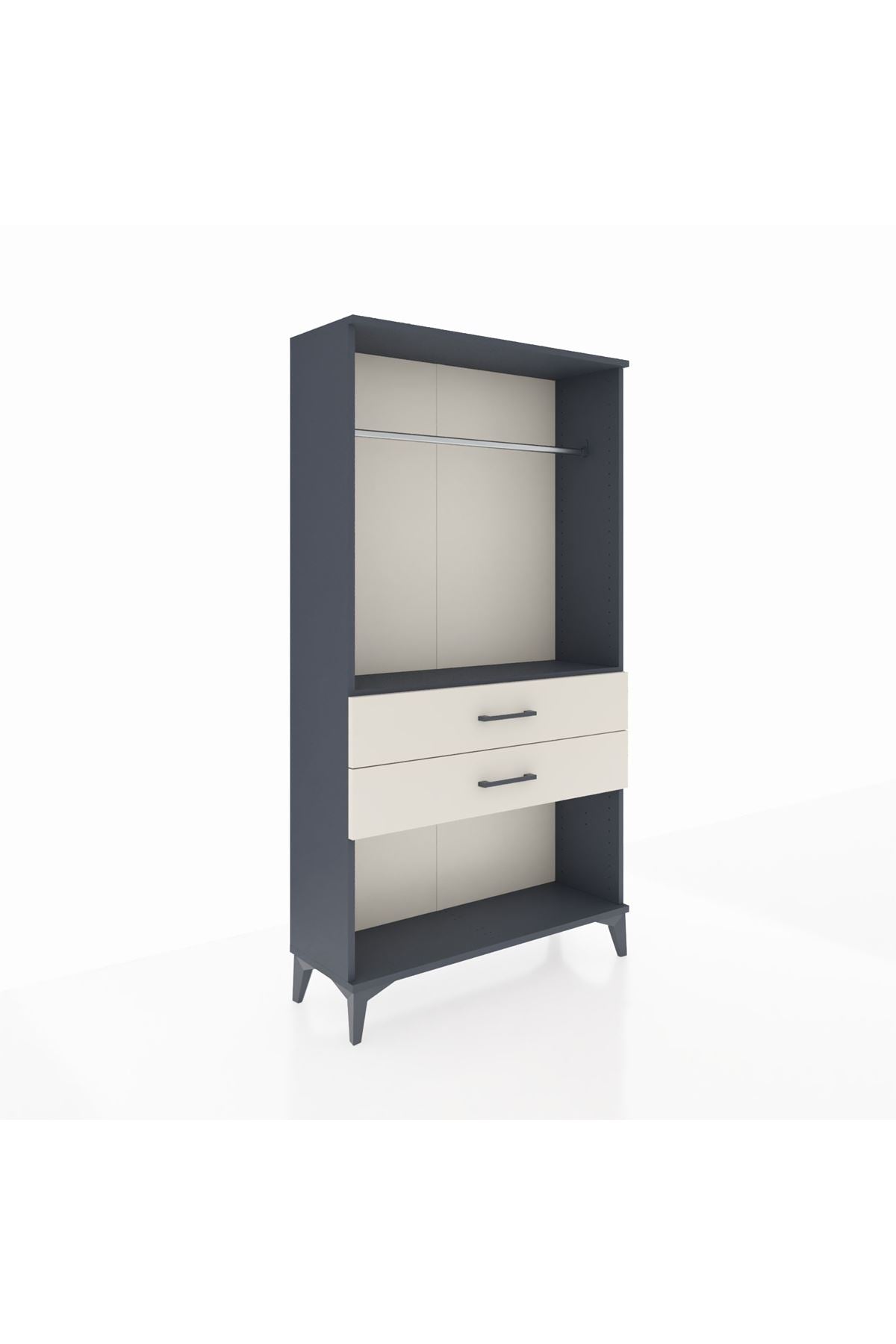 Arges Dolap Tek Raflı 2 Çekmeceli Tek Askılı 88x30x163 - S21M153V4A