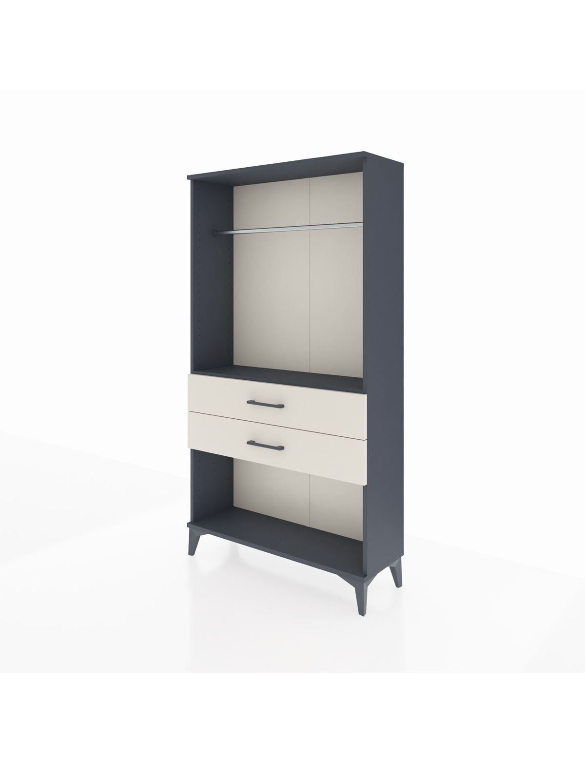 Arges Dolap Tek Raflı 2 Çekmeceli Tek Askılı 88x30x163 - S21M153V4A