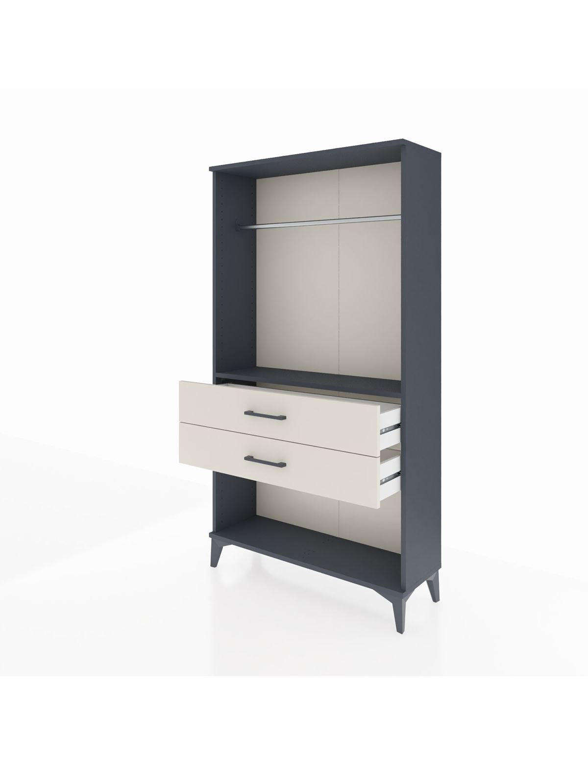 Arges Dolap Tek Raflı 2 Çekmeceli Tek Askılı 88x30x163 - S21M153V4A