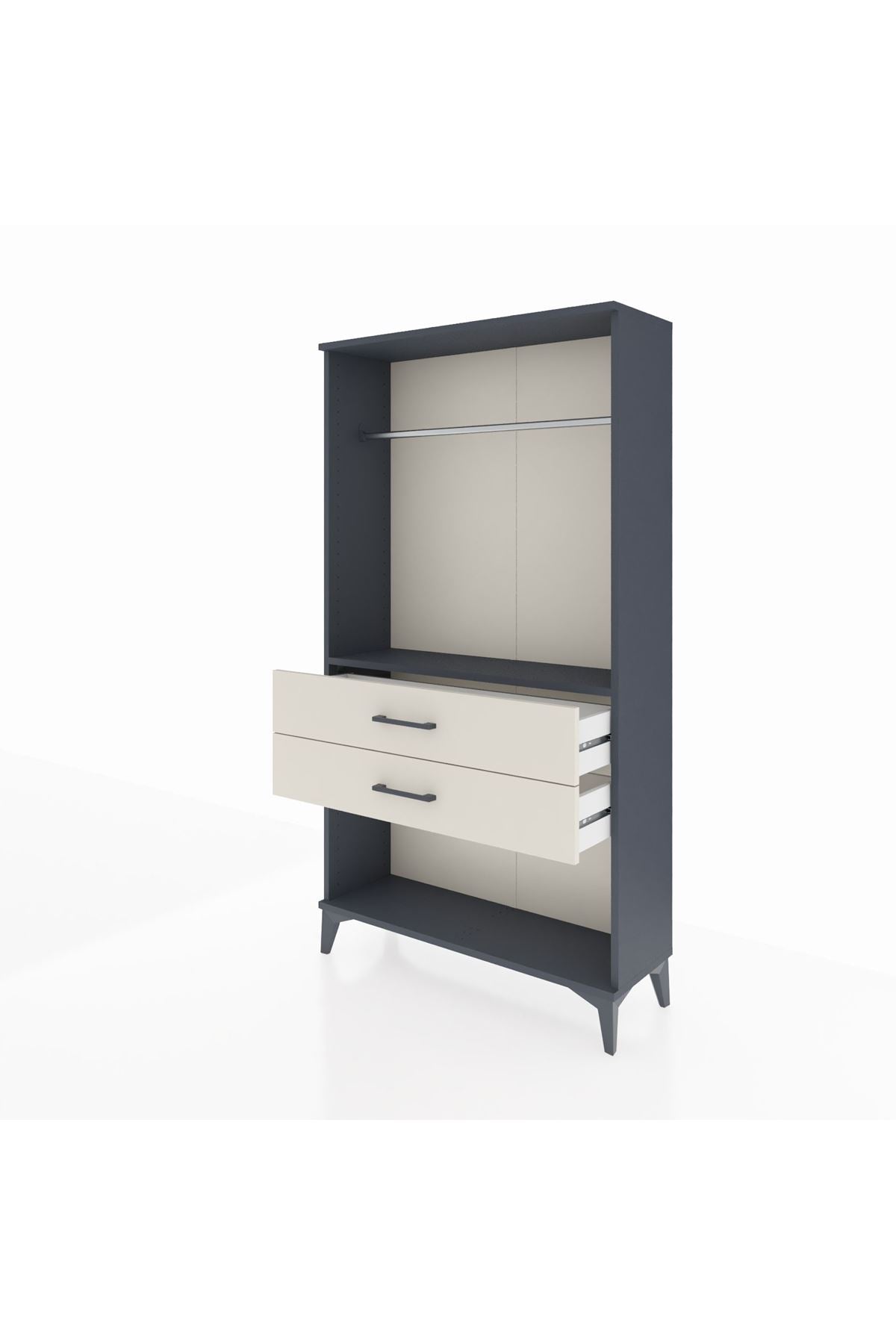 Arges Dolap Tek Raflı 2 Çekmeceli Tek Askılı 88x30x163 - S21M153V4A