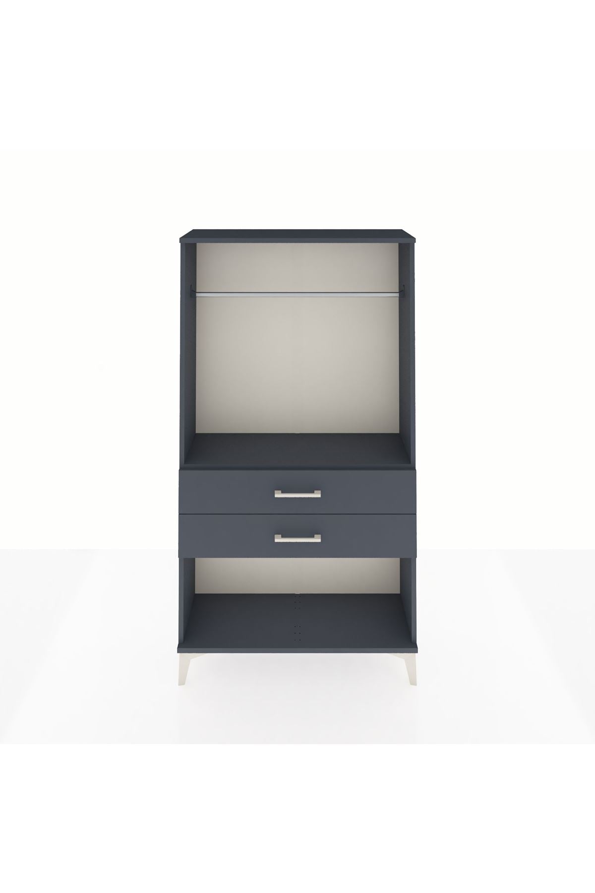 Arges Dolap Tek Raflı 2 Çekmeceli Tek Askılı 88x30x163 - S21M153V5A