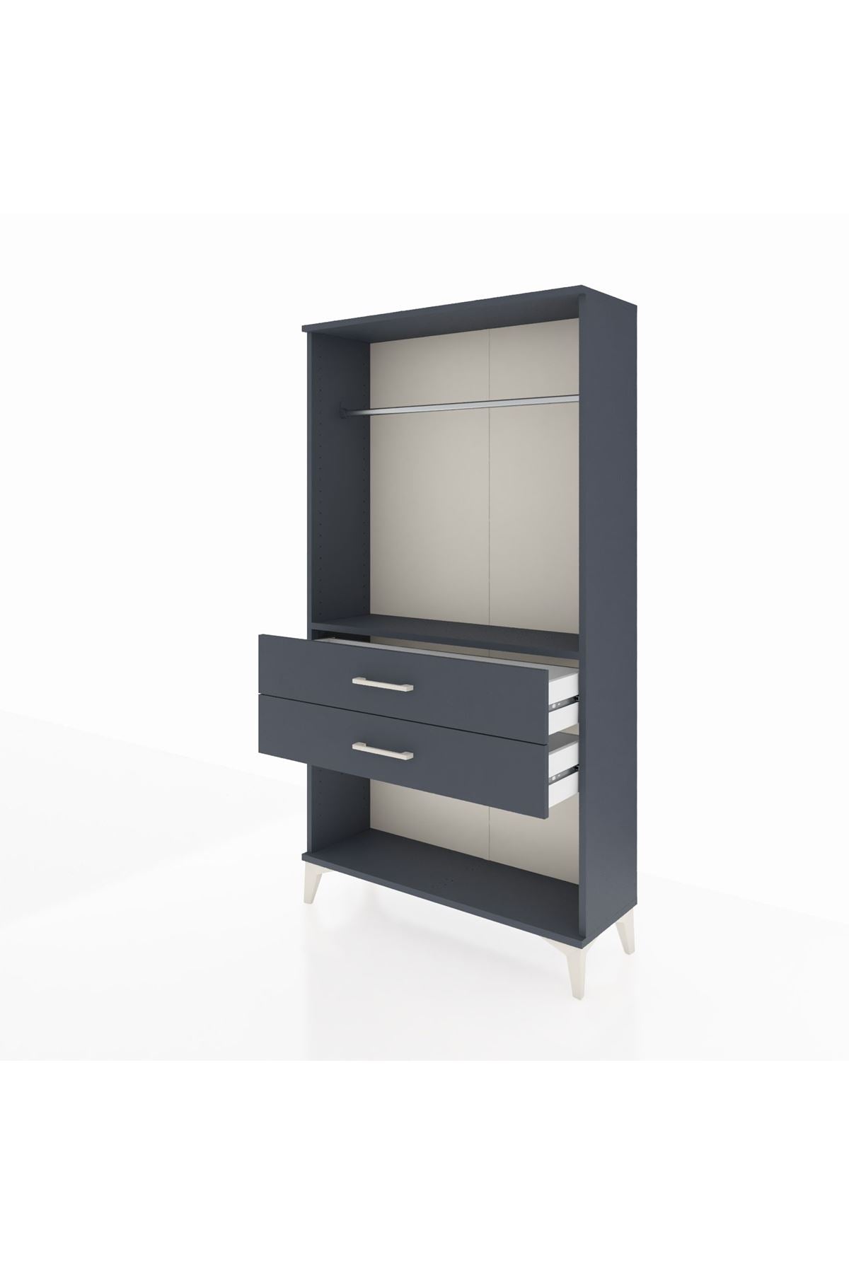 Arges Dolap Tek Raflı 2 Çekmeceli Tek Askılı 88x30x163 - S21M153V5A