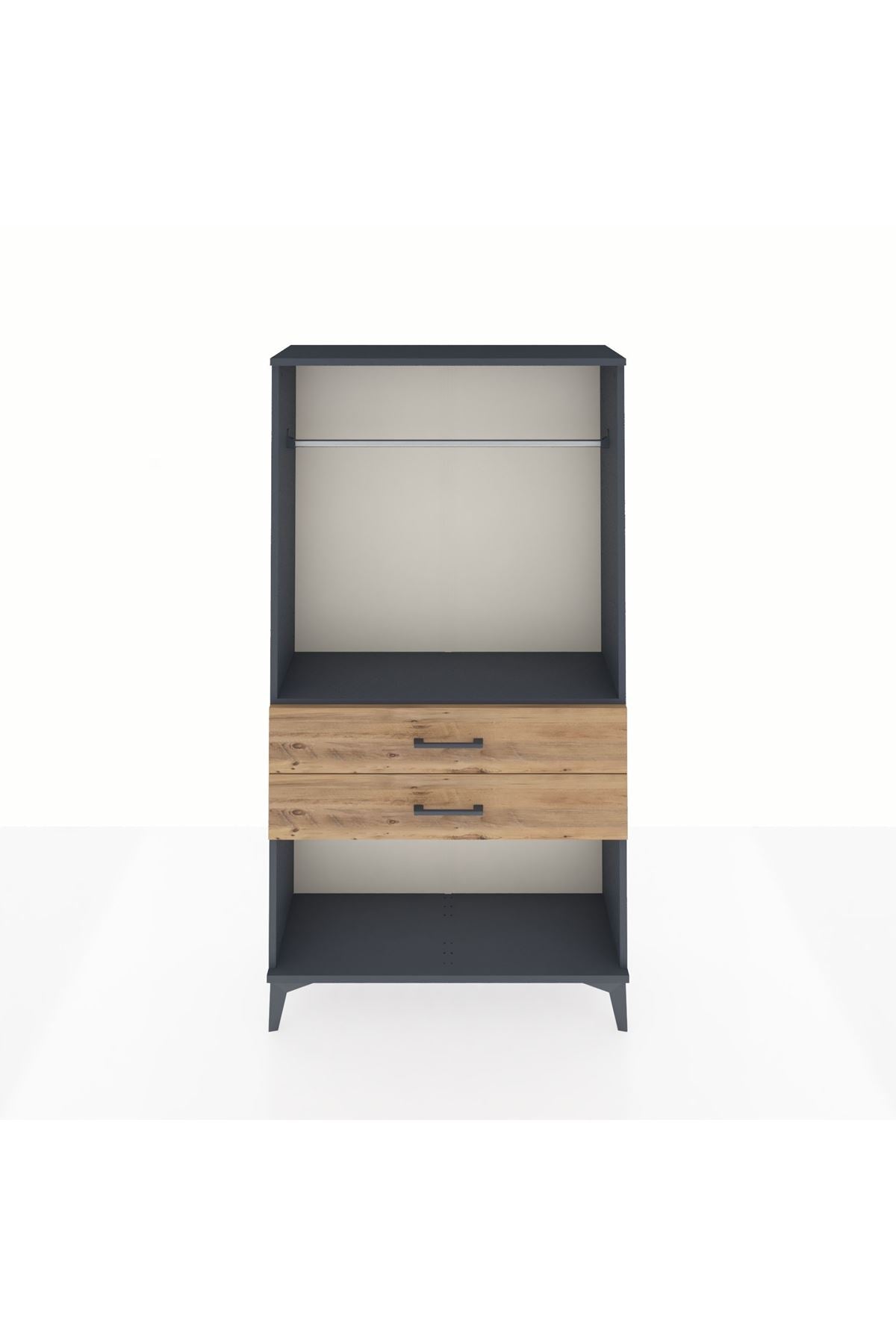 Arges Dolap Tek Raflı 2 Çekmeceli Tek Askılı 88x30x163 - S21M153V6A