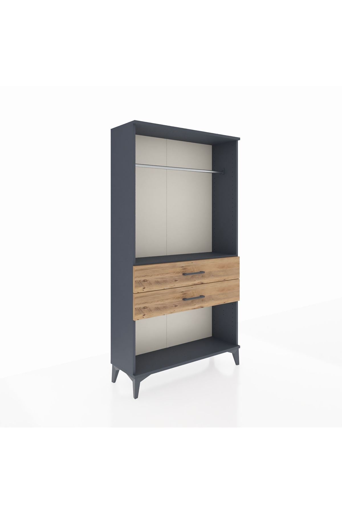 Arges Dolap Tek Raflı 2 Çekmeceli Tek Askılı 88x30x163 - S21M153V6A