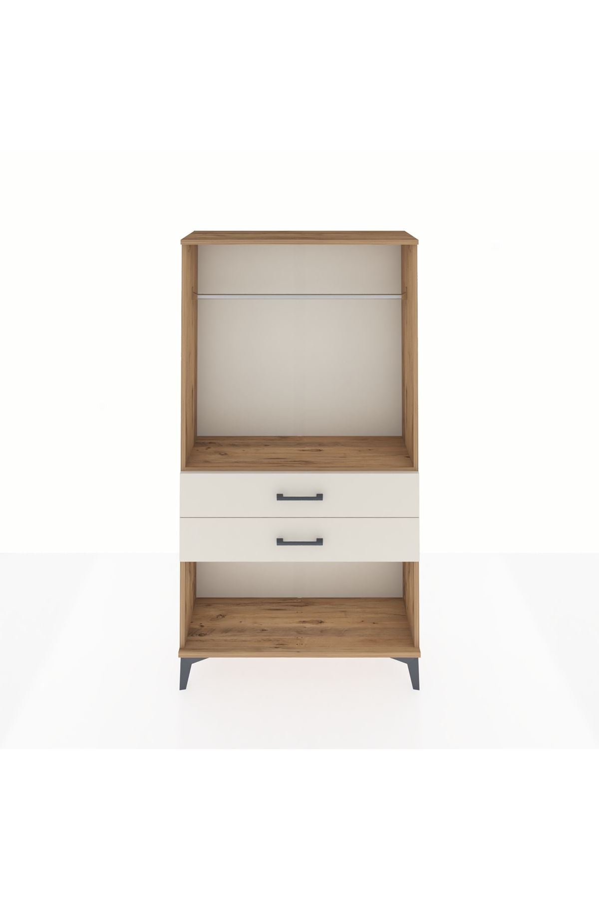 Arges Dolap Tek Raflı 2 Çekmeceli Tek Askılı 88x30x163 - S21M153V7A