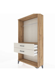Arges Dolap Tek Raflı 2 Çekmeceli Tek Askılı 88x30x163 - S21M153V7A