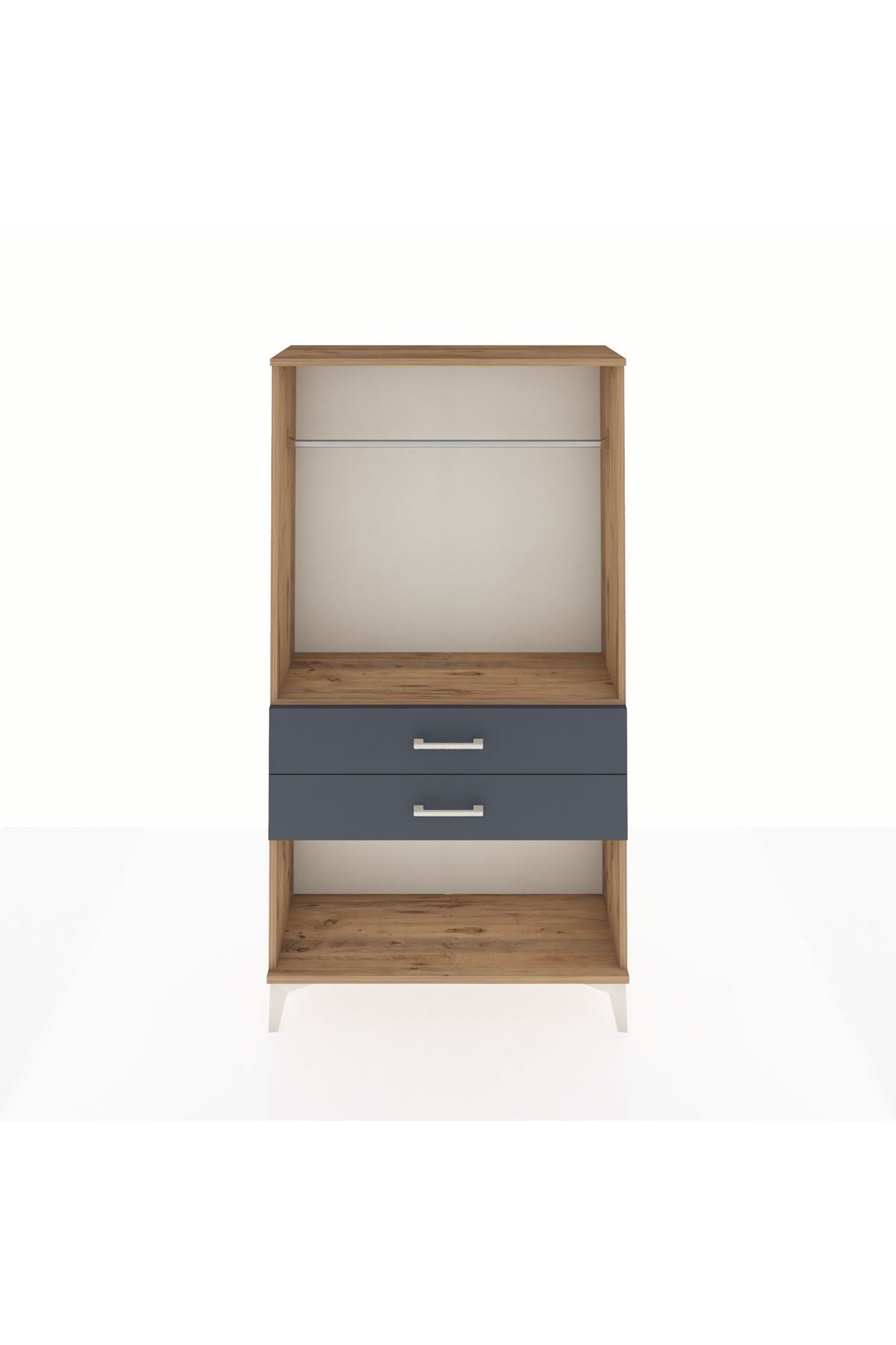 Arges Dolap Tek Raflı 2 Çekmeceli Tek Askılı 88x30x163 - S21M153V8A