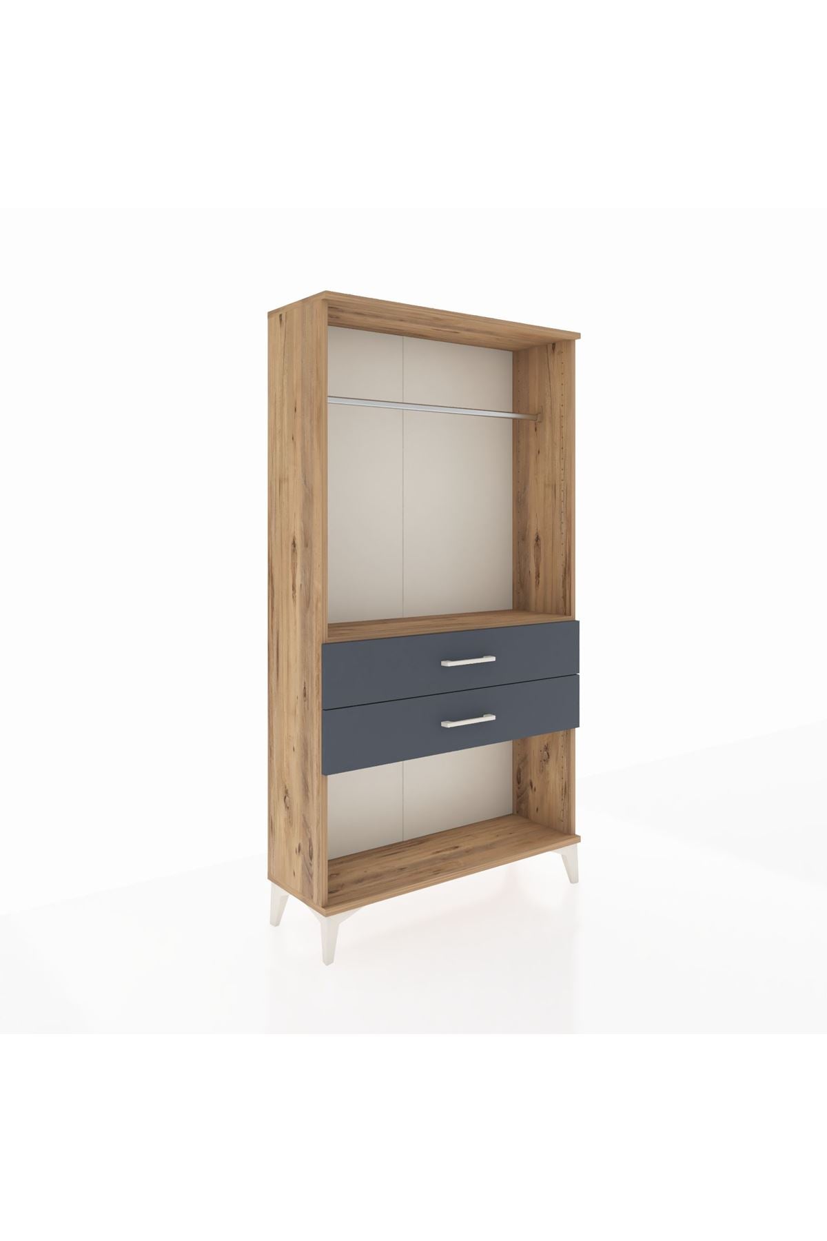 Arges Dolap Tek Raflı 2 Çekmeceli Tek Askılı 88x30x163 - S21M153V8A