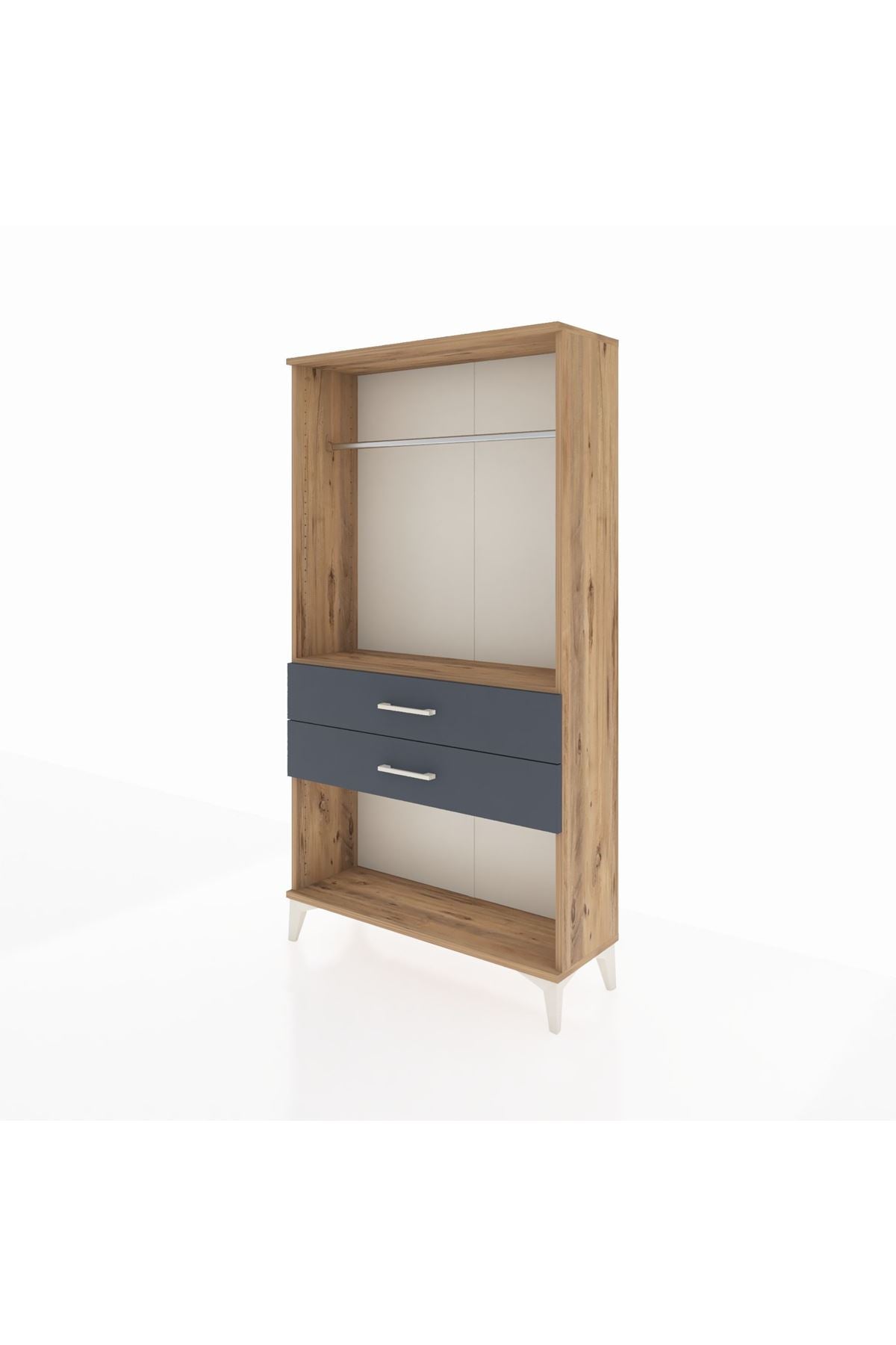 Arges Dolap Tek Raflı 2 Çekmeceli Tek Askılı 88x30x163 - S21M153V8A