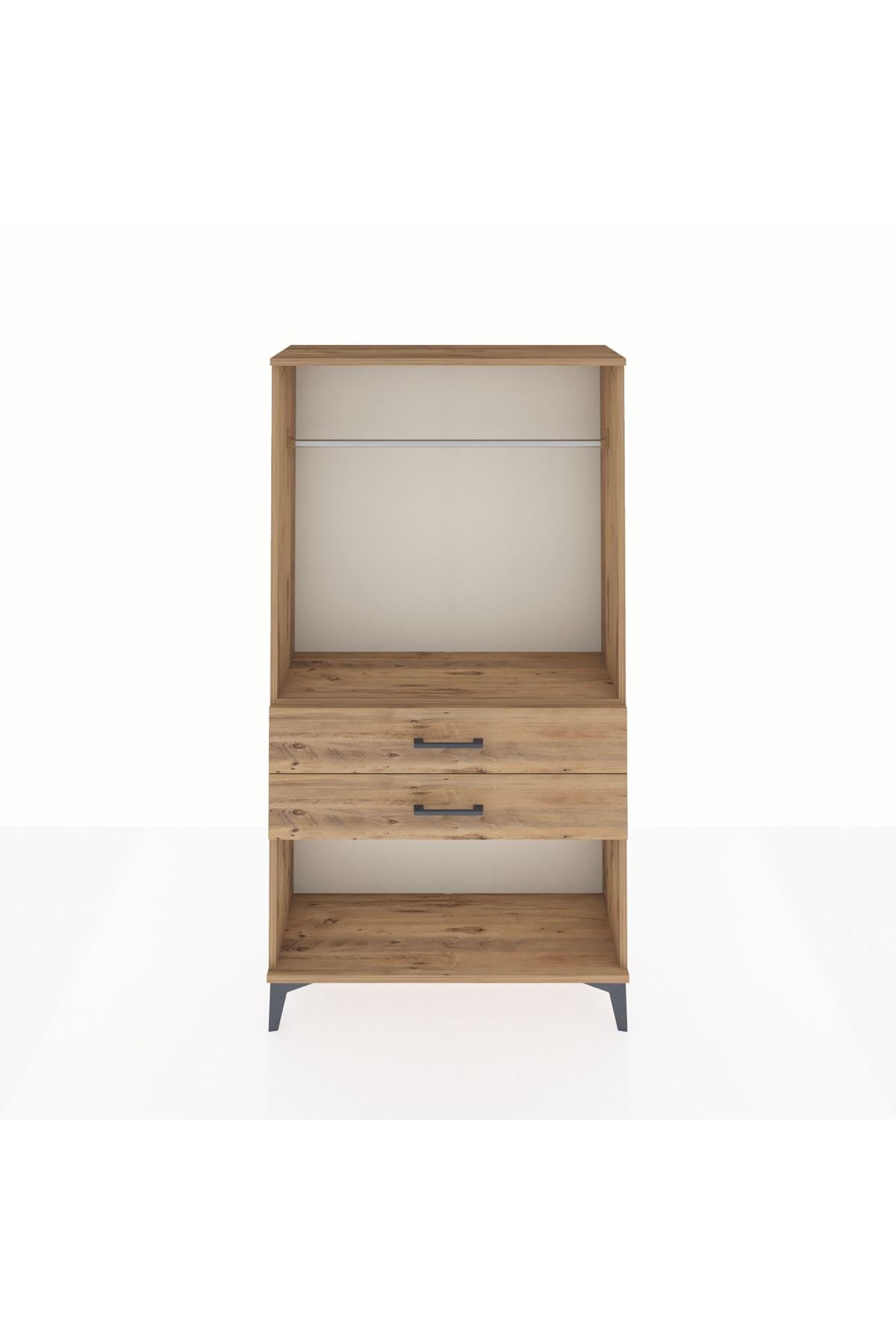 Arges Dolap Tek Raflı 2 Çekmeceli Tek Askılı 88x30x163 - S21M153V9A