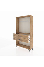 Arges Dolap Tek Raflı 2 Çekmeceli Tek Askılı 88x30x163 - S21M153V9A