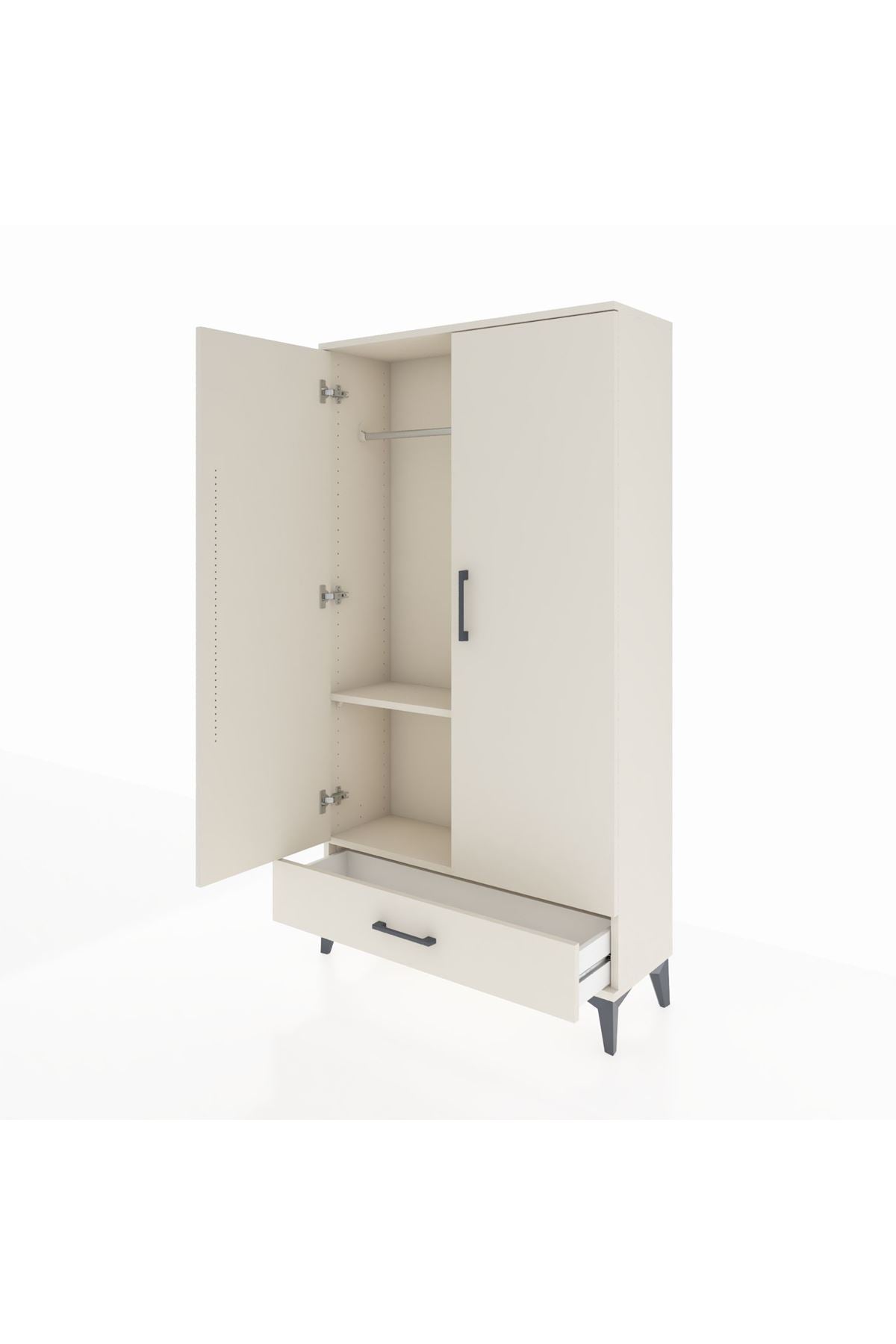 Arges Dolap 2 Raflı Tek Çekmeceli Tek Askılı 88x30x163 - S21M154V1A
