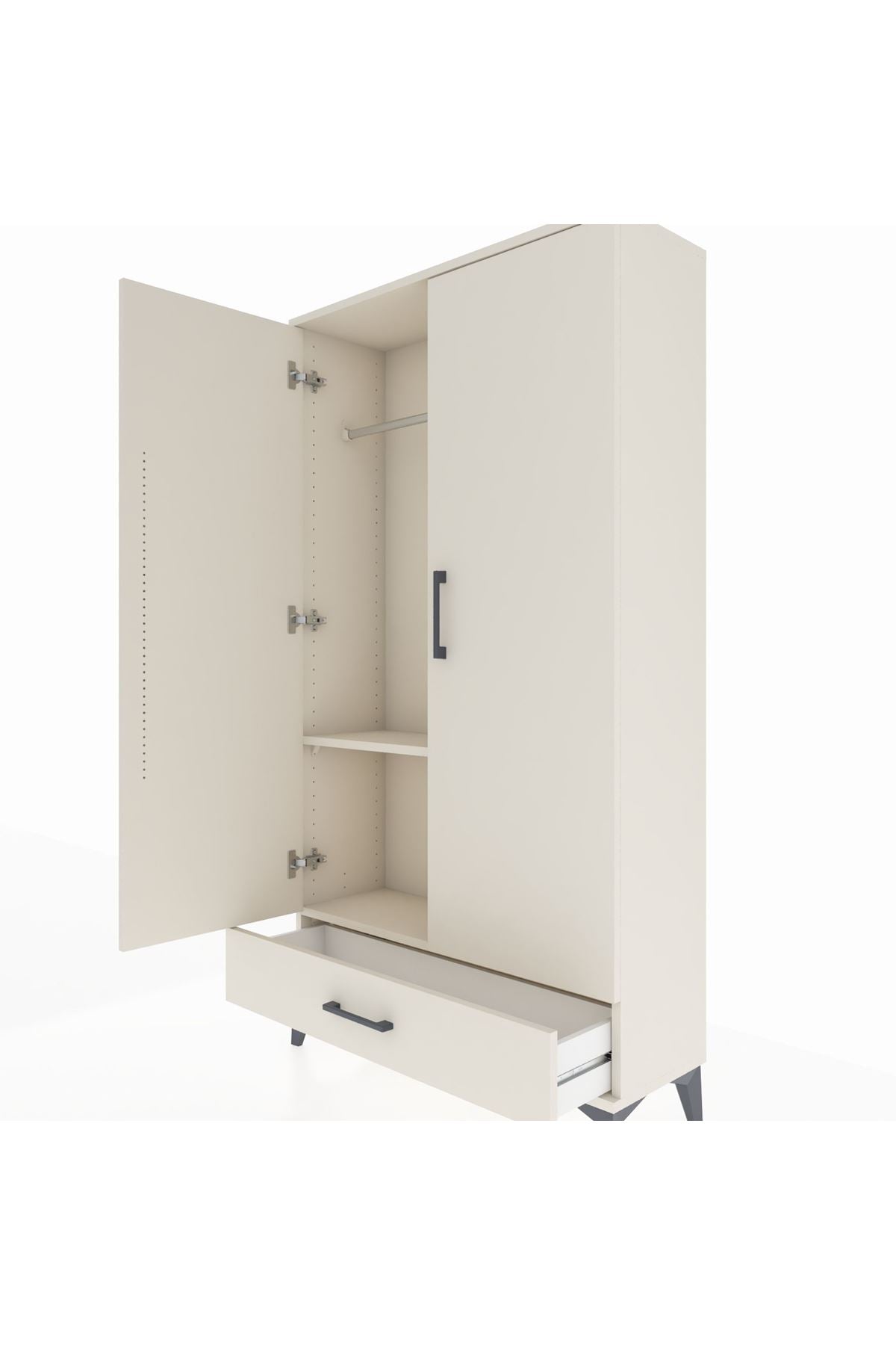 Arges Dolap 2 Raflı Tek Çekmeceli Tek Askılı 88x30x163 - S21M154V1A