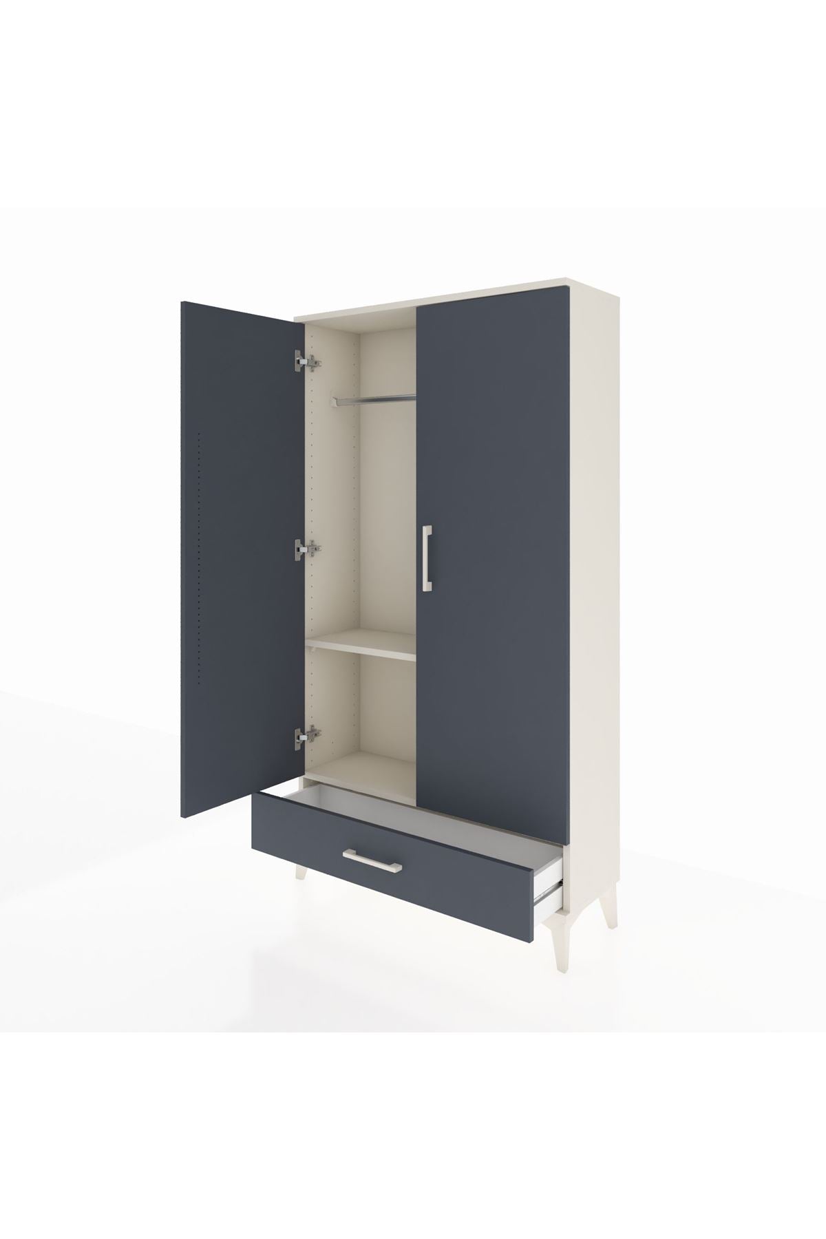 Arges Dolap 2 Raflı Tek Çekmeceli Tek Askılı 88x30x163 - S21M154V2A